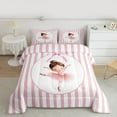 thumbnail image 2 of Homewish Kawaii Ballet Princess Queen Comforter Set for Kid, Merry Christmas Bedding Sets, Pink Abstract Line Reversible Bedding Comforter Set, Lightweight Room Decor, 3 Pieces, 2 of 8