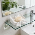 thumbnail image 4 of Bandeja de Drenaje para Jabón Plástico con Lazo - 15×13.5×6cm, Estante Decorativo para Lavabo del Baño, Diseño Antideslizante Previo la Acumulación de Agua, Rosa/Blanco, 4 of 7