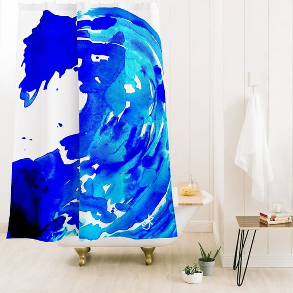 Society6 Anoellejay Save The Water Watercolour Shower Curtain 71" x 74"