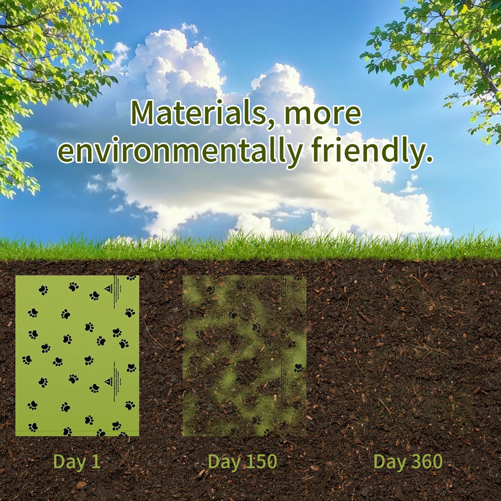 Welan Dog Poop Bags Dog Waste Bags,Eco-Friendly Poop Bags,36 Rolls 540 Counts 1C Thickness,9"X12",Green