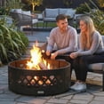 thumbnail image 2 of Outsunny Outdoor Fire Pit, Portable Bottomless Fire Ring with Poker, Black, 2 of 10