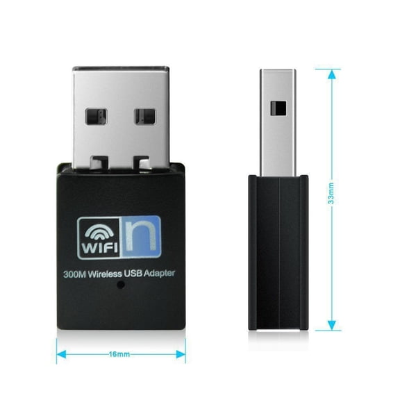 Mini USB Wireless WiFi Adapter 300Mbps - 802.11n WiFi Receiver for Desktop, Laptop & PC, Portable Wireless Network Dongle