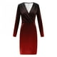 thumbnail image 5 of Vestido largo por debajo de la rodilla Sexy para mujer, vestidos ajustados de manga larga con escote en V profundo para trabajo de oficina, ropa de fiesta de noche con estampado a cuadros Fridja NMB1288, 5 of 6