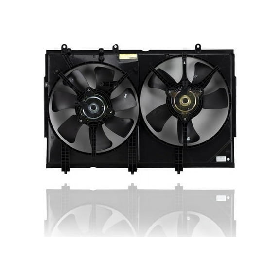 Dual Radiator and Condenser Fan Assembly - Cooling Direct Compatible/Replacement for '03-06 Mitsubishi Outlander 4-Cylinder 2.4 Liter - Without Fan Control Module - MR993933
