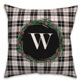thumbnail image 2 of Creative Products Black Plaid Monogram Wreath - W 18x18 Spun Poly Pillow, 2 of 3
