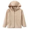 thumbnail image 6 of Ccpelsie Girls Fashion Zip Up Hoodies Kids Cute Sweatshirts Teen Trendy Casual Coat for Fall Winter(Khaki,11-12 Years), 6 of 6