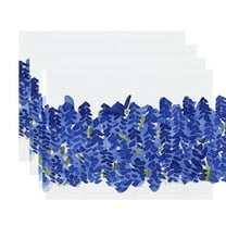 Simply Daisy's Flower Bell Bunch 18x14 inch Blue Floral Print Placemat (Set of Four)