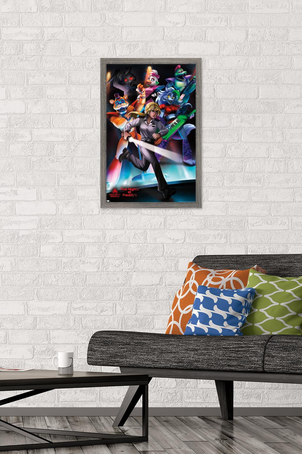 Five Nights at Freddy's: Security Breach - Group Wall Poster, 14.725" x 22.375", Framed