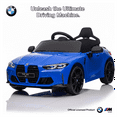 thumbnail image 2 of BMW M4 12V Kids Ride On Toy Car with Parents Remote, Electric Car with USB/MP3, Bluetooth, LED Light, Toddler Car with A Handle with Wheels and A Pull, Easy to Carry, Gift for Boys Girls 2-5, Blue, 2 of 13