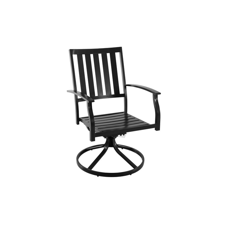 Better Homes Gardens Camrose Outdoor Dining Chair Steel Set of 2 Swivel Black Walmart