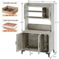 thumbnail image 3 of Cat Litter Box Enclosure Furniture, Hidden Litter Box Furniture with Storage Shelves and Doors, Wooden Cat Litter Box Cabinet with Scratching Mat, Indoor Cat House Furniture, Grey, 3 of 7