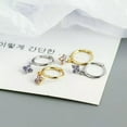 thumbnail image 4 of QQTDFG 925 Sterling Silver Tiny CZ Flower Huggie Hoop Dangle Drop Earrings A1248-C - Silver with Pink Stone, 4 of 9