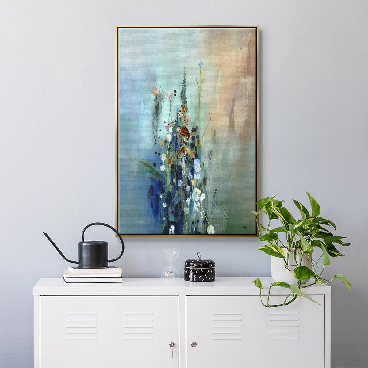Current Air I Framed Premium Gallery Wrapped Canvas - Ready to Hang - 25 x 37 - Gold Floating Frame