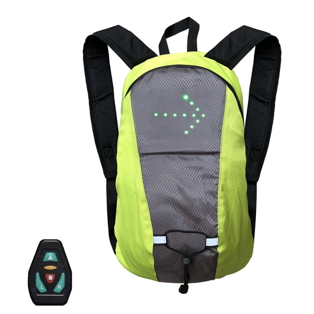 LED Turn Signal Bike Pack 15L LED Backpack with Direction Indicator USB Rechargeable Safety Light