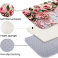 thumbnail image 6 of LVRLVR 4pcs Pink Rose Floral Fabric Shower Curtain Rug Set - Bohemian Flower Bath Mat Bathroom Decoration,Pink, 70.8" × 70.8", 6 of 9