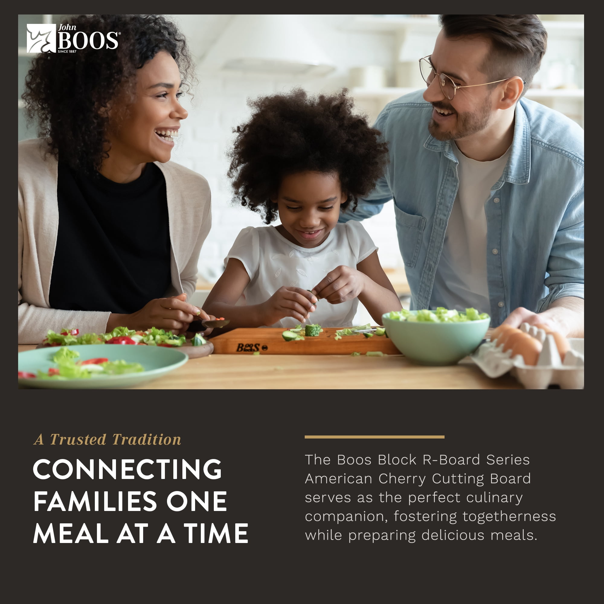 John Boos R-Board Reversible Wood Cutting Board, 18" x 12" x 1 1/2", Cherry