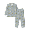thumbnail image 1 of Balery Baby Elephant Giraffe Pijama para Hombre de Dos Piezas con Manga Larga, Conjunto de Dormir y Descanso Suave con Bolsillos-Large, 1 of 7