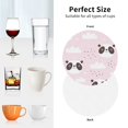 thumbnail image 6 of Honeii Cute Panda print Leather Coaster Set of 4, ideal for safeguarding your furniture from drinks spills and effortless cleanup-Round Shape, 6 of 6