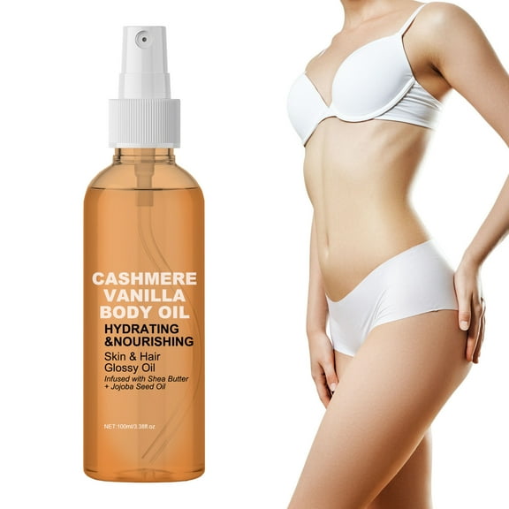 HHBEAUTY Vanilla Cashmere Body Oil, Body Brightening Oil Repairs Dull Skin Hydration Locks In Hydration Nourish Brighten And Even Out Skin Tone, Vanilla Cashmere Lotion Mist Spray for All Skin Types
