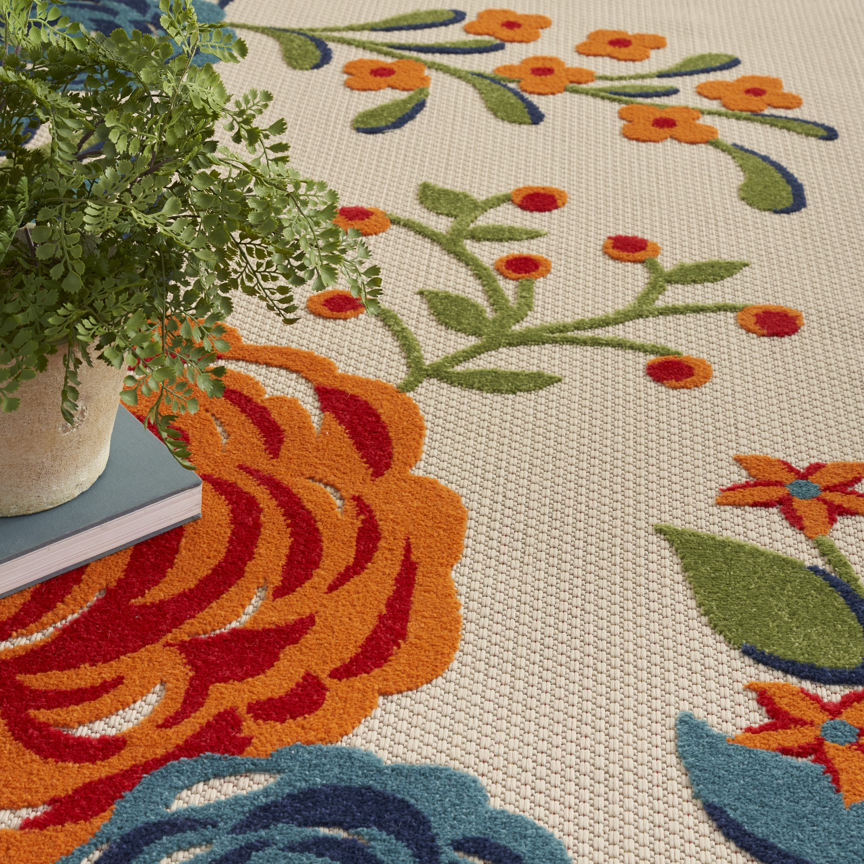 Nourison Aloha Indoor/Outdoor Multicolor 7'10" x 10'6" Area Rug, (8x11)