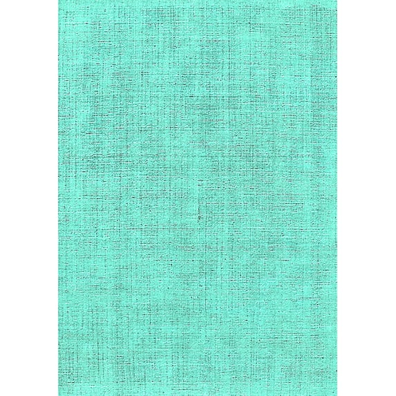 Ahgly Company Indoor Rectangle Oriental Turquoise Blue Industrial Area Rugs, 7' x 10'