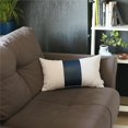 thumbnail image 1 of HomeRoots 399590 White Base & Navy Center Lumbar Throw Pillow, Multi Color, 1 of 1