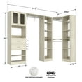 thumbnail image 2 of iSunirm Corner Closet System with Drawers, 99.2'' L Shaped Heavy Duty Walk in Closet Organizer System with 3 Hanging Rods & 15 Shelves for Closet, Bedroom, White Oak, 2 of 7