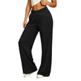 thumbnail image 2 of Liuinsasek Women's High Waist Straight Wide-Leg Pants Fashionable Versatile Casual Solid Color Elastic-Waist with Pockets Spring Summer Outfits, 2 of 7