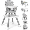 thumbnail image 1 of Cowiewie Trona para bebé 8 en 1 para bebés y niños pequeños, juego de mesa y silla, trona de mesa con arnés de seguridad, bandeja extraíble (ondulada), 1 of 5