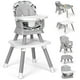 thumbnail image 1 of Cowiewie Trona para bebé 8 en 1 para bebés y niños pequeños, juego de mesa y silla, trona de mesa con arnés de seguridad, bandeja extraíble (ondulada), 1 of 5