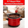 thumbnail image 4 of Betty Crocker 0.7-Quart Mini Slow Cooker, Chocolatier & Simmer Pot, Electric Pot with Removable Stoneware Crock, Cool Touch Handles, Tempered Glass Lid, Perfect for Fondue & Dips, BC-2555R, Red, 4 of 7