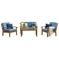 thumbnail image 1 of Noble House Peyton 4 Piece Outdoor Wood Conversation Set in Blue, 1 of 12