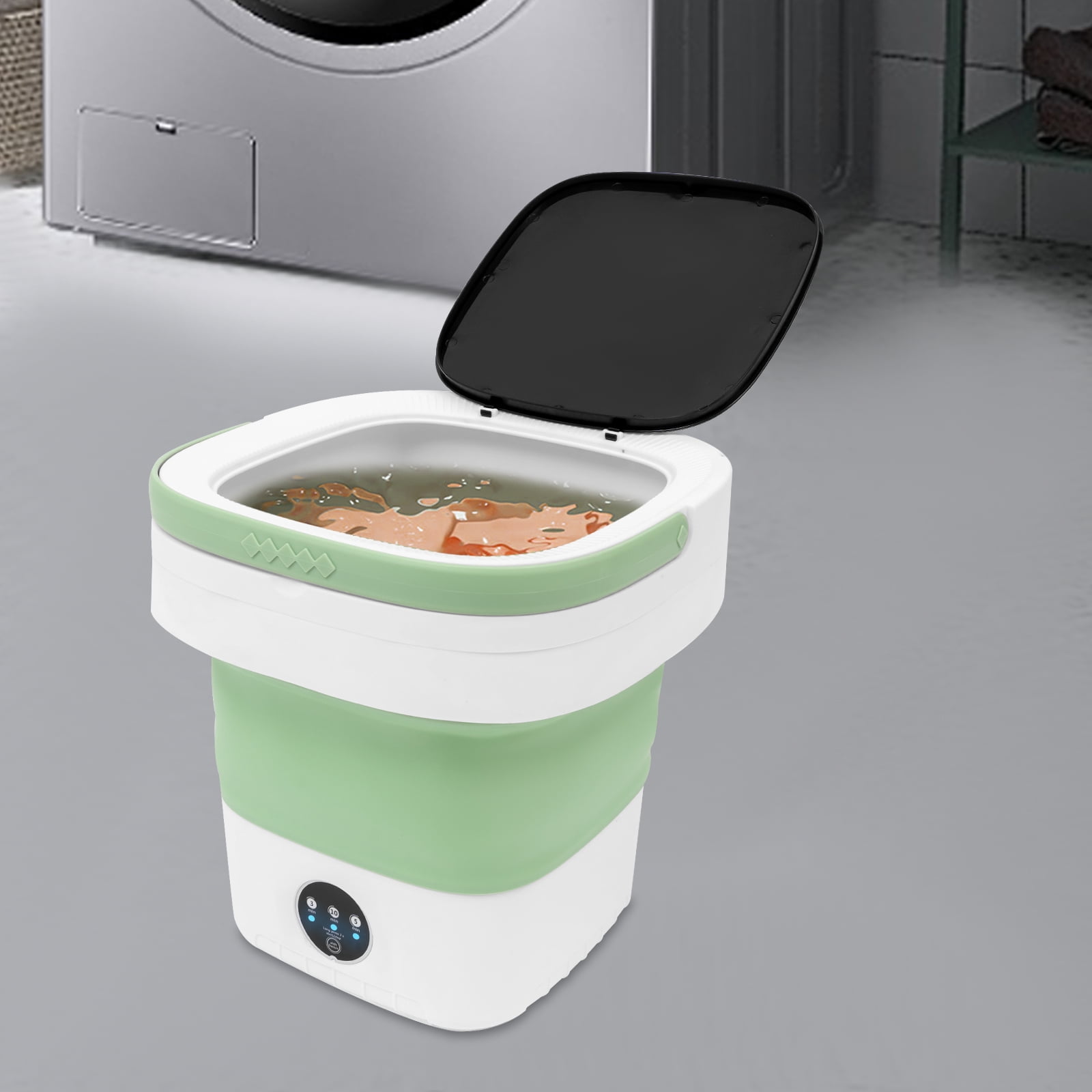 1 PCS Green Portable Washing Machine, Mini Foldable Washing Machine, Large Capacity Foldable Washing Machine