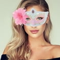 thumbnail image 5 of Unique Bargains 1 Pc Ball Princess Half Face Party Mask for Masquerade Party Pink, 5 of 5