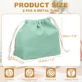 thumbnail image 2 of Uxcell 2 Pcs Drawstring Makeup Pouch, 7.3" Canvas Cosmetic Bag Women's Make Up Bags Toiletry Organizer for Travel Toiletries Accessories, Light Green, 2 of 7