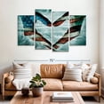 thumbnail image 2 of Elephant Stock Usa Heart Hands Wall Art - Horizontal Multi Panel Canvas - Living Room Wall Decor - Flags Multi Panel - Black And Blue Decor - 68" x 42", 2 of 8