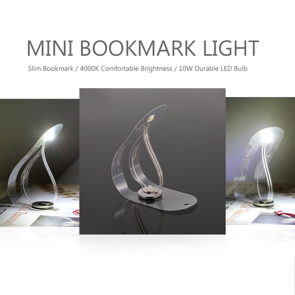 Mini Book Light Bookmarks Slim Reading Lamp for Bed UltraThin