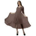 thumbnail image 2 of Moomaya Robes d'Été Unies Femmes Robe à Manches Longues Longues Robes, 2 of 6