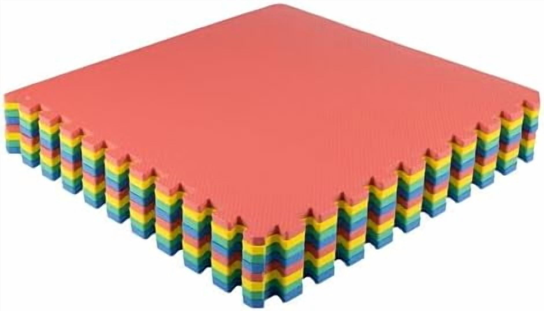 EVA Foam Mat Tiles 8-Pack - 32 SQ FT Interlocking Padding for Playroom or Gym Flooring - Workout Mat or Baby Playmat by  (Multicolor)