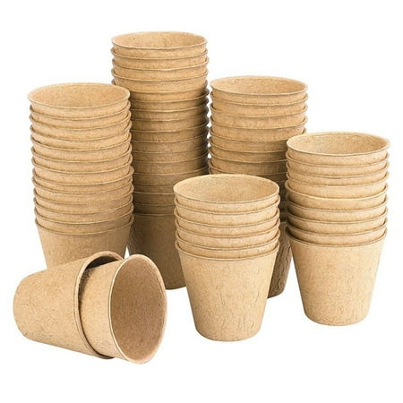 

Jygee Peat Pots Seedlings Herb Planting Germination Nursery Cups Biodegradable Plants Drainage Hole Starting Sprouting Supplies 50PCS 6x6cm