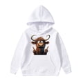 thumbnail image 2 of HUAXUN-Kids Cow Pullover Hoodie Graphic Print Fleece Sweatshirt with Pocket for Boys Girls Outdoor Play Casual Wear(White3,13-14Years), 2 of 7