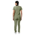 thumbnail image 2 of Adar Pro Heather Core Classic Scrub Set For Women - Tailored V-Neck Scrub Top & Tailored Yoga Scrub Pants, 2 of 7