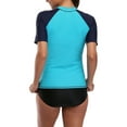 thumbnail image 6 of Beautyin Women's Rash Guards Sports Top Shorts Sleeves Patchwork Athletic Shirt, 6 of 6