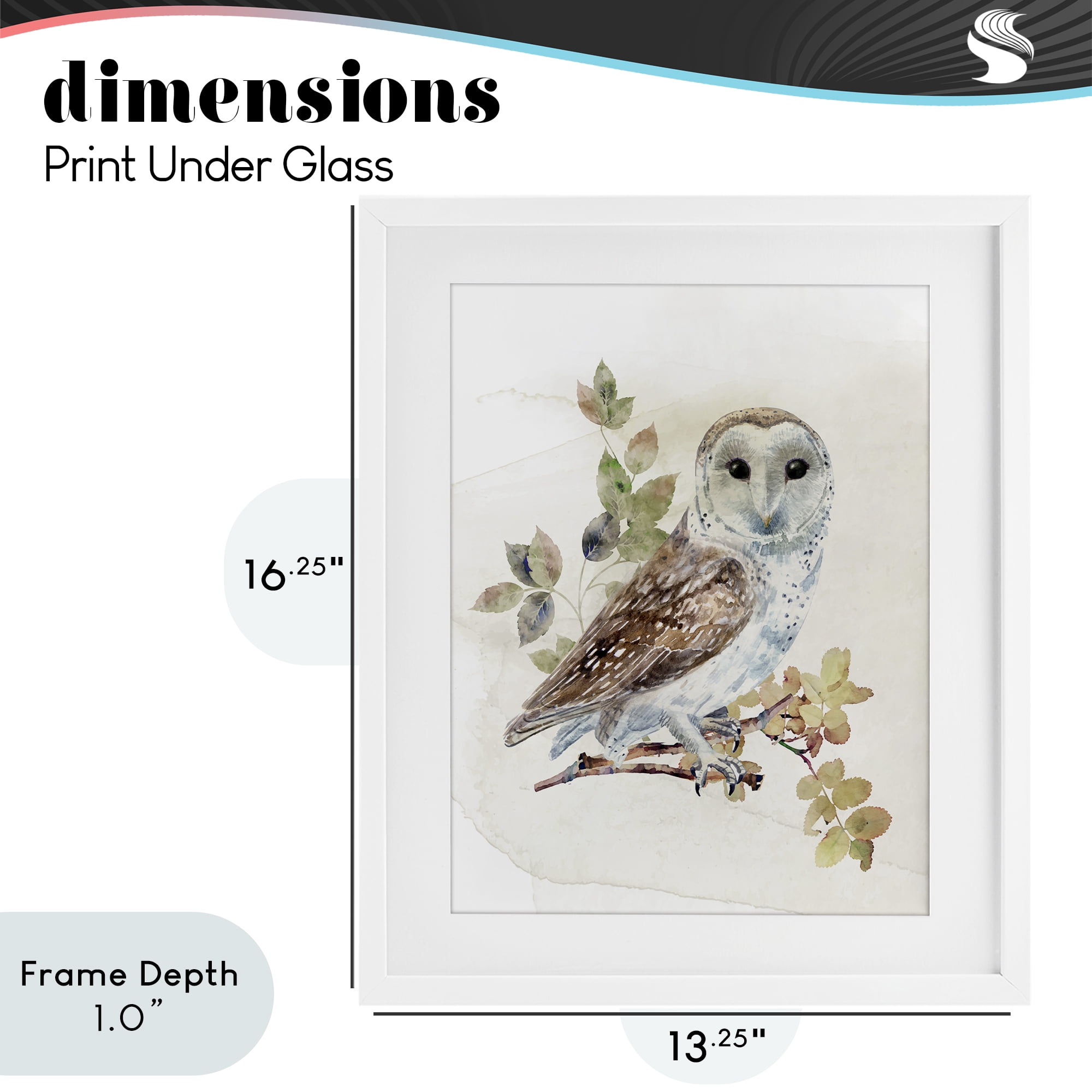 Stupell Industries Owl Among Autumn Leaves White Framed Print Under Glass, design by CAD Designs