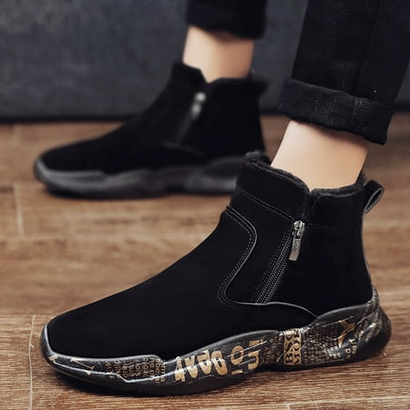 

Toyella High-top Snow Boots Fleece-lined Warm Men s Sneakers 2280 Black Gold 40