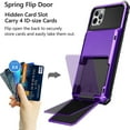 thumbnail image 3 of Dteck Wallet Case for iPhone 14 Pro Max,Shockproof Rubber Rugged 4-Card Credit Holder Slots Cover Hybrid Heavy Duty Protection Armor Phone Back Case,Purple, 3 of 6
