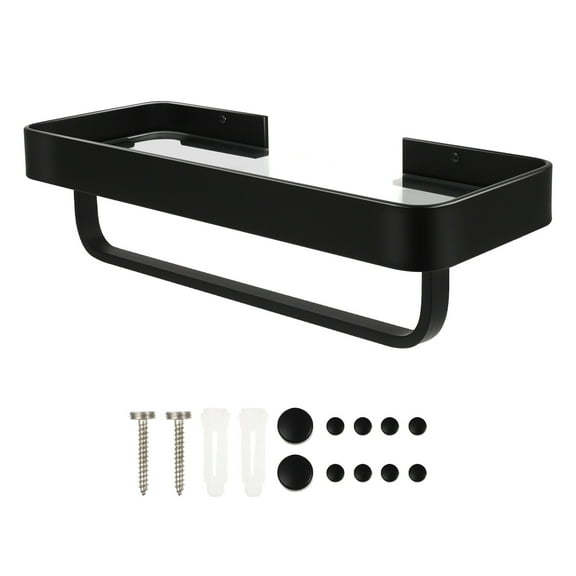 Raindrops  Shelf Floating Shelves for Bathroom Towel Racks Corner Wall Mounted Black