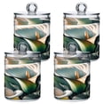 thumbnail image 2 of 2 Pack Beautiful Soft Lilies Flower Qtip Holder Dispenser Clear Plastic Storage Apothecary Jars for Cotton Swabs Balls Pads Floss, 2 of 7