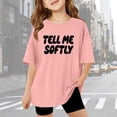 thumbnail image 1 of Stylish Graphic Letter Print Girls Short Sleeve Tees For Everyday Casual Wear Lightweight Comfortable Daily Tops, 1 of 3