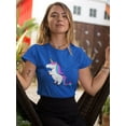 thumbnail image 2 of Poop Unicorn Women Royal Blue T-Shirt, Female x-Large, 2 of 4
